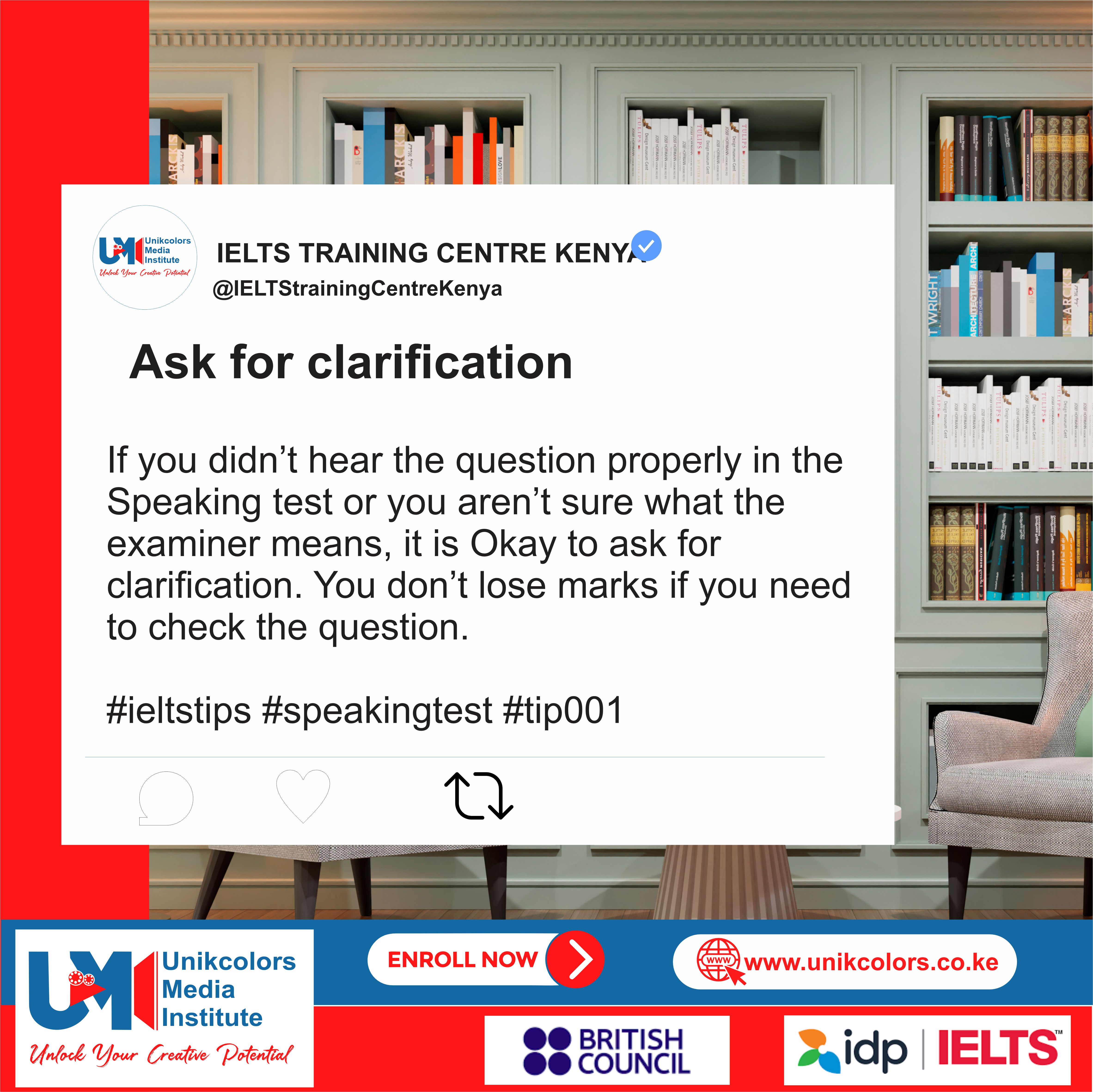 IELTS Preparation - Can you ask for clarification if you didn\'t hear the question properly in the s